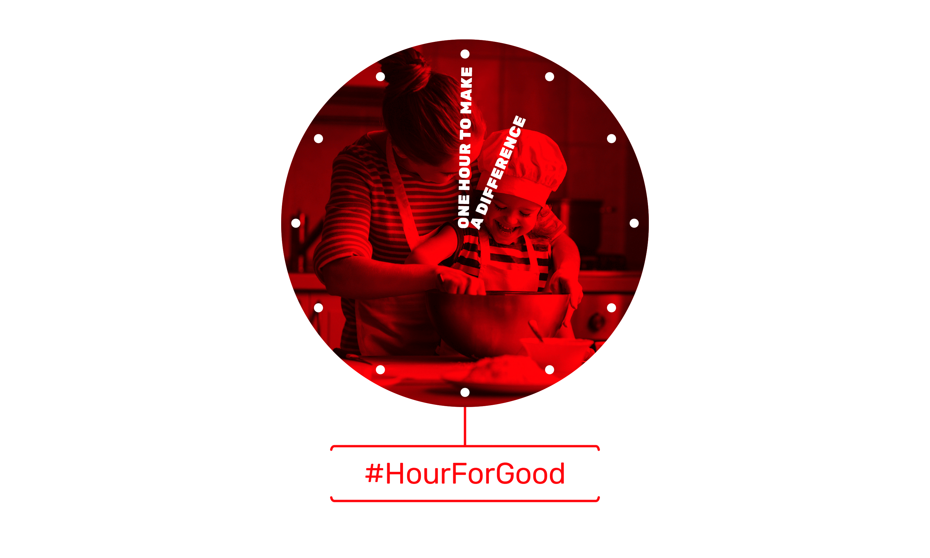 Brand campaign by Neon - designed by Dana Robertson - Charity sector branding - Action for children - An hour for good graphic cooking together