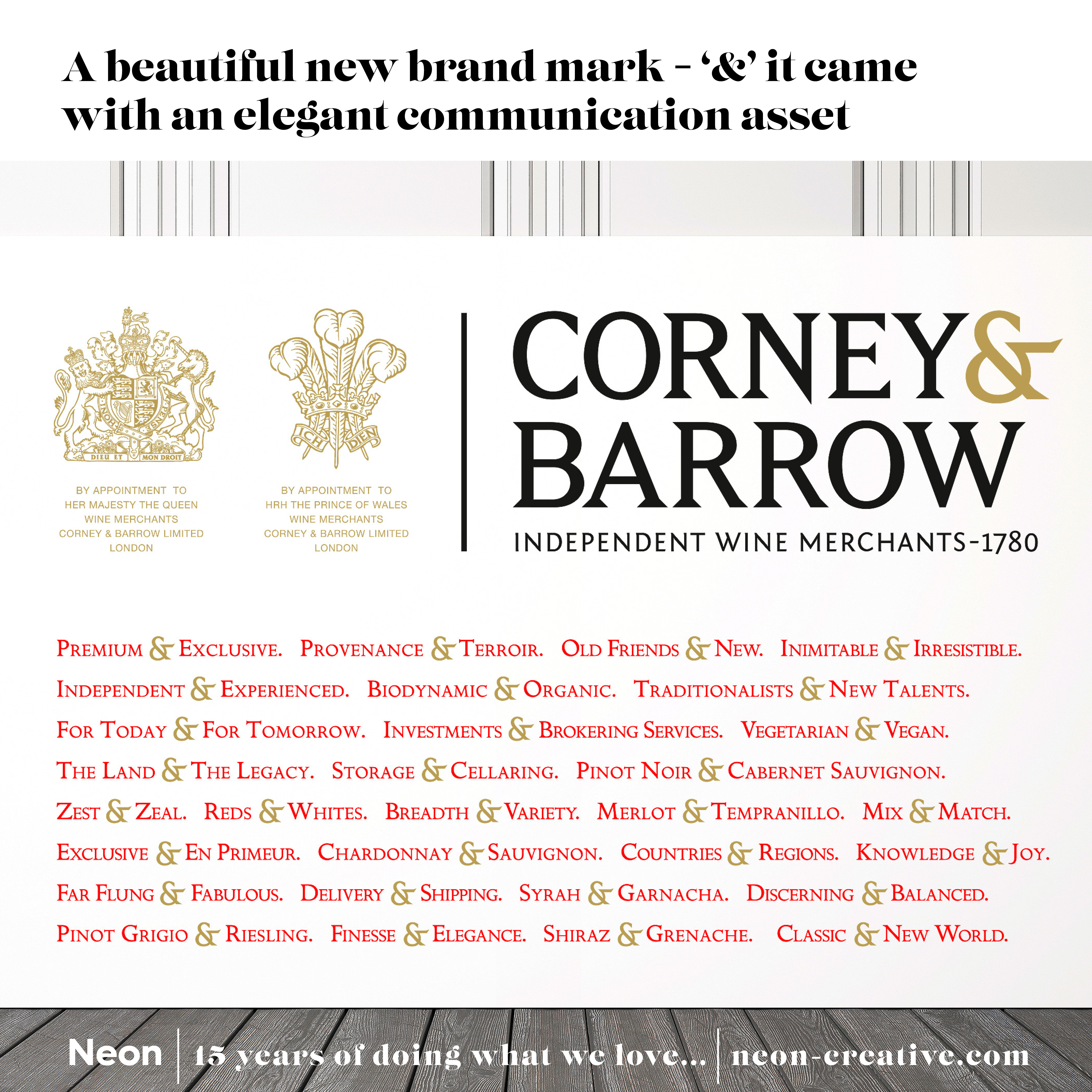 Corney & Barrow rebrand by Neon brand consultancy